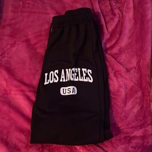 Letter graphic drawstring waist sweat pants